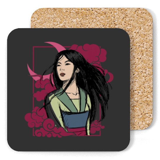 Disney Mulan Moon Portrait Front And Back Coasters