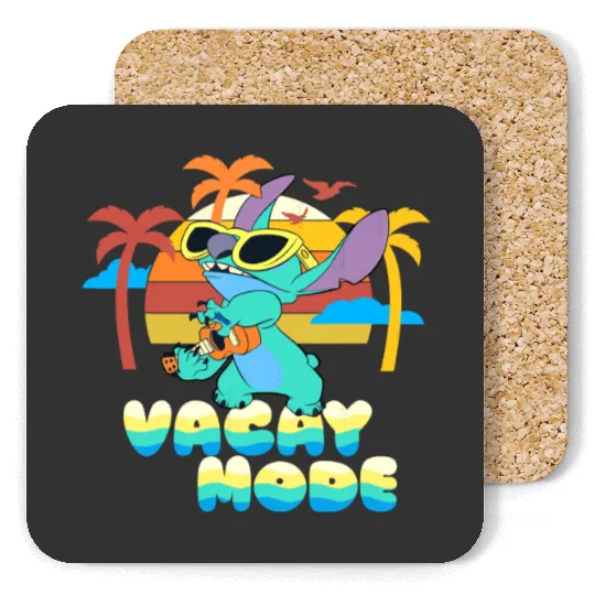 Disney Stitch Island Vacay Mode Retro Distressed Coasters, Disney Trip Coasters, Disney World Coasters