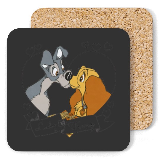 Disney Lady And The Tramp Coasters, Disney Couple Coasters , Animal Kingdom Coasters, Disney Coasters, Disney World Coasters, Magic Kingdom Coasters