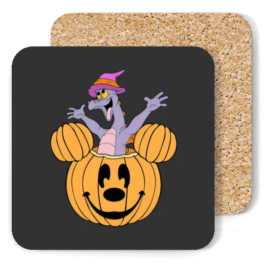 Retro Disney Figment Pumpkin Halloween Costume Coasters