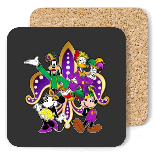 Disney Family Mardi Gras Coasters, Funny Saints New Orleans Coasters