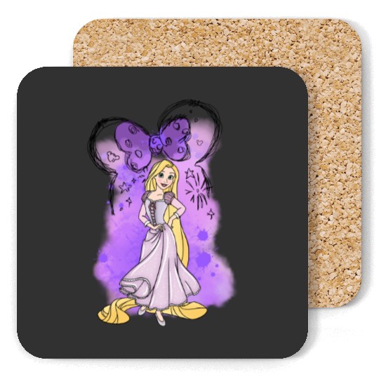 Rapunzel Coasters, Tangled Coasters, Disney Princess Coasters, Disney Birthday Girl Coasters
