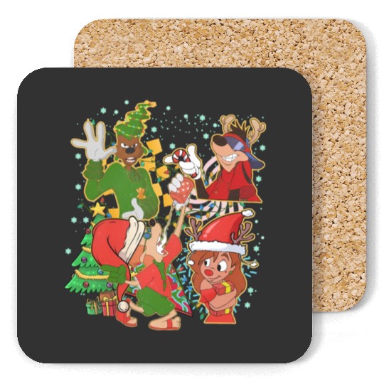 Retro 90s Disney Goofy Movie Coasters, Goofy Movie Characters Coasters, Max Goofy, Roxanne, Powerline, Disneyland Christmas Coasters