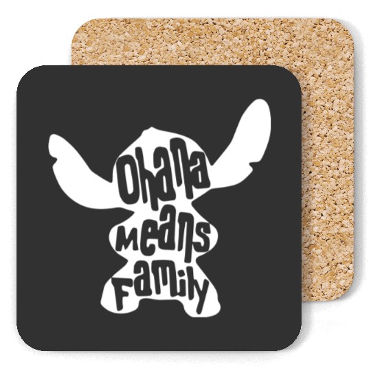 Ohana Means Family Coasters, Disney Vacation Coasters, Disney Trip Coasters, Disney Gift Coasters