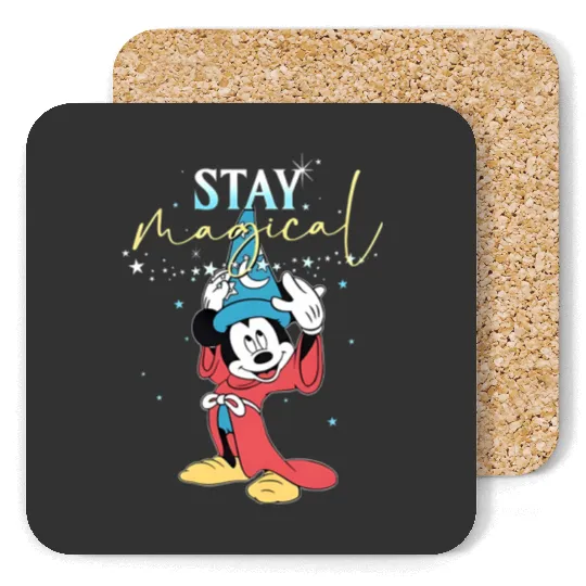 Retro Sorcerer Mickey Stay Magical Coasters, Fantasmic Disneyland Coasters