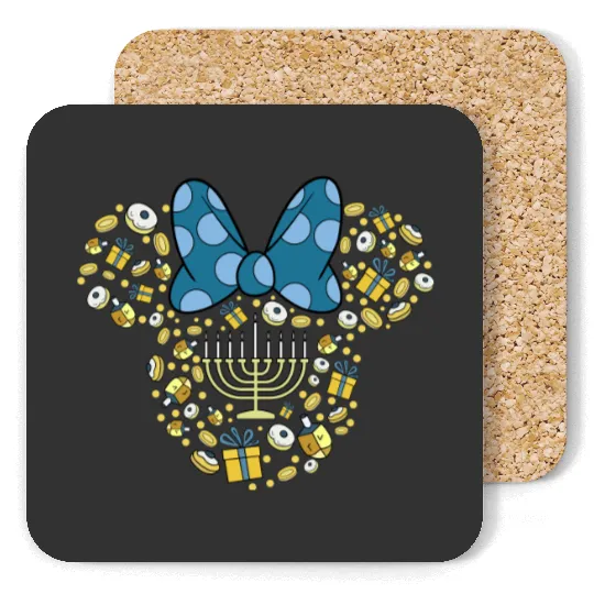 Disney Minnie Mouse Hanukkah Chanukah Coasters,Happy Hanukkah Coasters