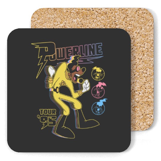 Goofy Movie Powerline Stand Out Tour '95 Double Sided Coasters, Disneyland Goofy Powerline Coasters