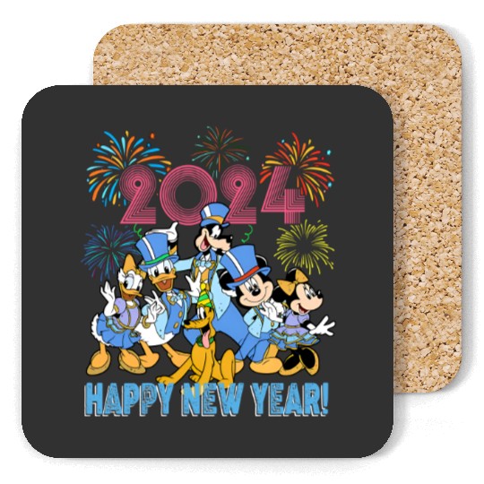 Discover Disney Mickey & Friends Happy New Year 2024 Coasters, 2024 New Year Party