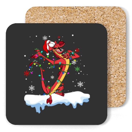 Disney Mulan Mushu Dragon Christmas Lights Coasters