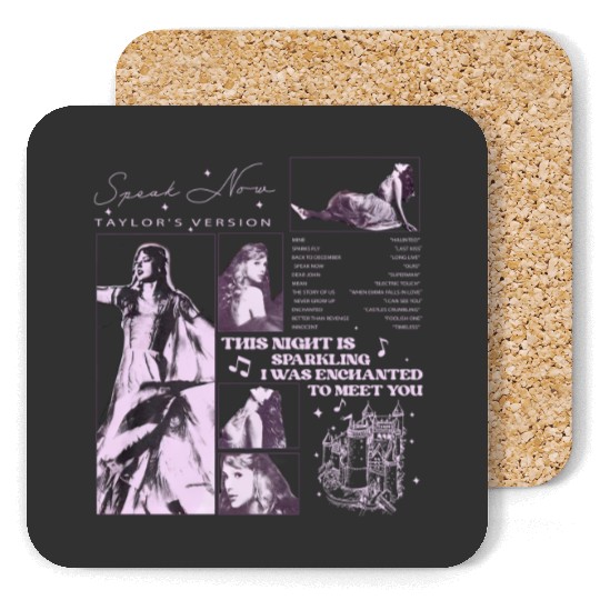 Discover Taylor Album Speak Now Track List Coasters,Taylor version Tour Coasters