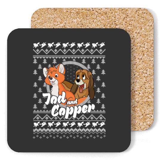 Disney The Fox and the Hound Christmas Tod And Copper Logo Coasters