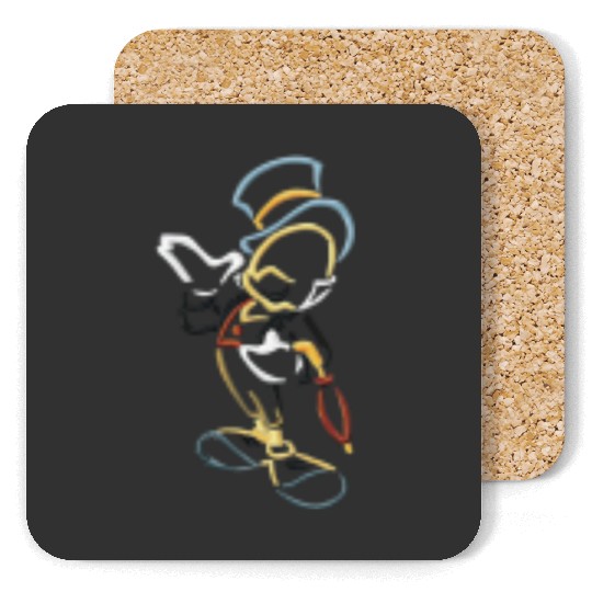Jiminy Cricket Pinocchio Disney Embroidered Coasters