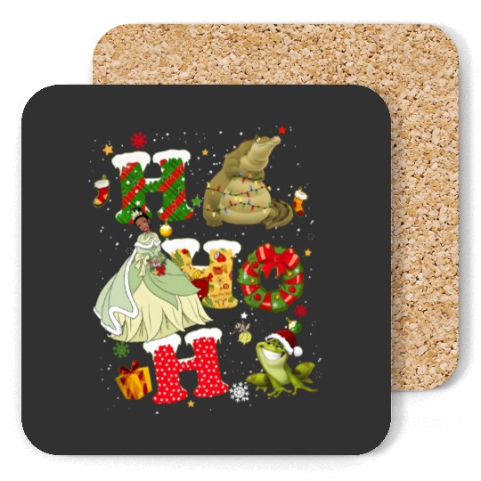 Disney The Princess and the Frog Christmas Vintage Coasters, Princess Tiana Christmas Coasters