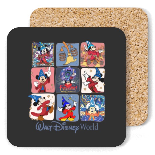 Disney Fantasia Sorcerer Mickey Coasters, Disney Trip Family Coasters, Mickey Magical Coasters