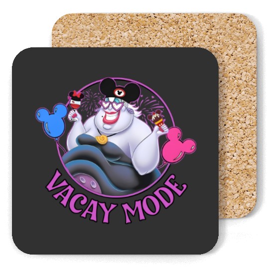 Disney Villains Ursula with Mickey Balloon Vacay Mode Retro Coasters, Magic Kingdom  Coasters