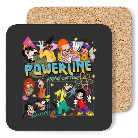 Vintage Goofy Movie Powerline Coasters, A Goofy movie Coasters, Disney Powerline Stand Out Tour