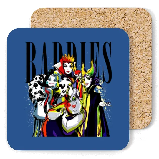 Disney Villians Baddies Graphic Design Maleficent Queen Cruella,Ursla Coasters
