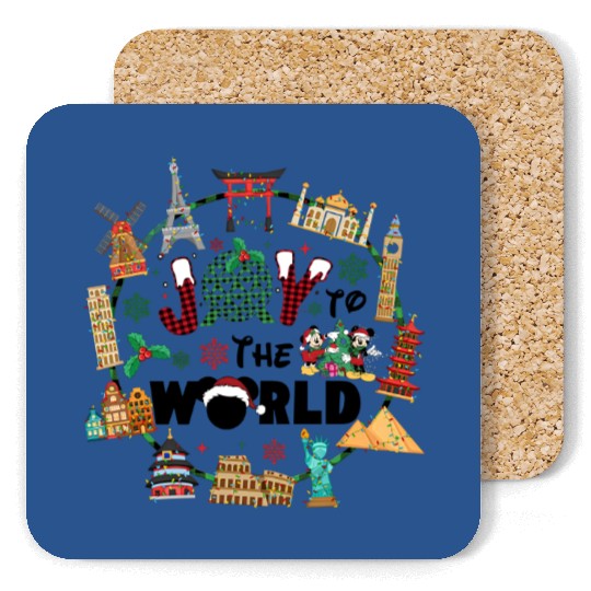 Joy To The World Coasters, Disney Christmas Coasters, Epcot Christmas Coasters
