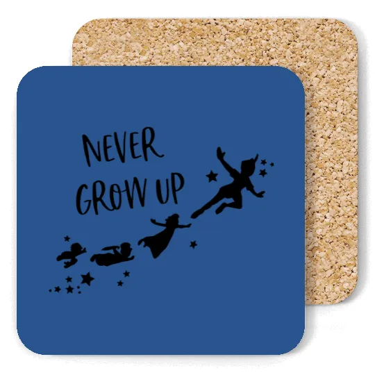 Peter Pan Coasters, Disney Peter Pan Coasters, Never Grow Up Disney Peter Pan Tinkerbell Coasters