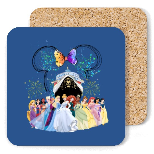 Disney Cruise Princess Coasters, Disney Princess Coasters, Disney Cruise Line 25th Anniversary Coasters