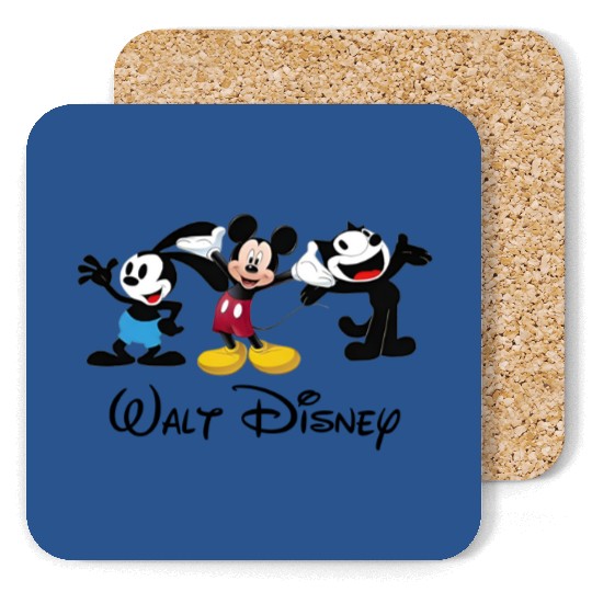 Julius the Cat Oswald the Lucky Rabbit Mickey Mouse Coasters, Disney Trip Coasters