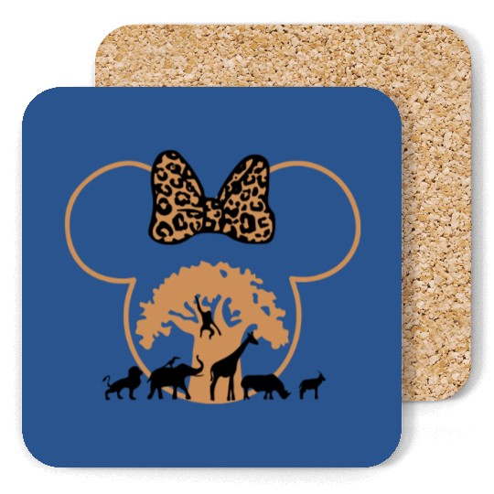 Disney Animal Kingdom Minnie Ears Coasters, Retro Minnie Safari Coasters, Mickey and Friends Coasters, Disney Family Trip 2023 Coasters