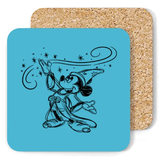 Sketched Sorcerer Mickey Coasters, Matching Disney Coasters, Classic Mickey Coasters