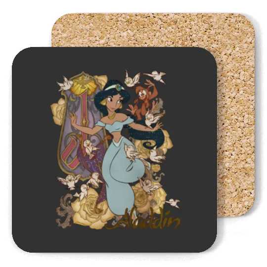 Vintage Princess Jasmine Alladin Coasters,Disney Character Coasters