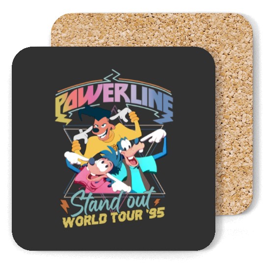 Retro Disney A Goofy Movie Powerline World Tour 95' Coasters, A Goofy Movie Coasters, Vintage Disney Powerline