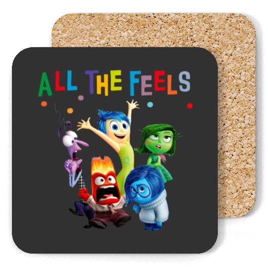 Inside Out Coasters, Disney Inside Out Coasters, All The Feels Coasters, Disney Character Coasters