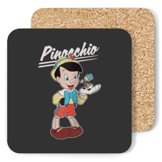 Retro Disney Pinocchio and Jiminy Cricket Coasters