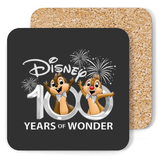 Chip and Dale Disney 100th Anniversary Coasters, Disney 100 Years Of Wonder Coasters
