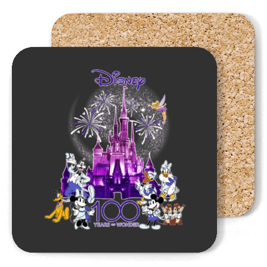 Disney 100th Anniversary Coasters, Mickey and Friends 100th Coasters, Magic Kingdom Coasters, 100th Celebration Coasters