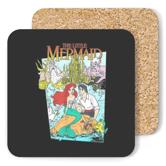 Disney The Little Mermaid Vintage Cover Graphic Coasters, Retro 90s Disney Little Mermaid Coasters