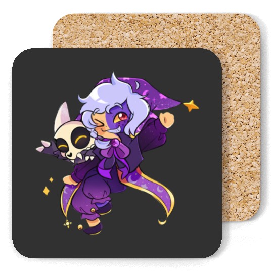 Sparkly Collector & King Chibi Coasters, Disney The Owl House Coasters, Owl House Matching Coasters, Hexside School Coasters, Unisex Coasters For Kids