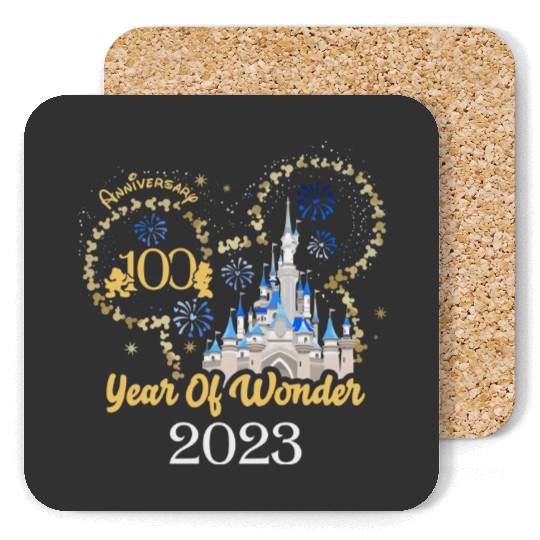 Disney 100th Anniversary Coasters, Magic Kingdom Coasters, Mickey Ears Anniversary Coasters