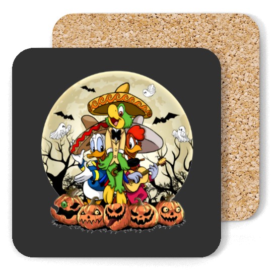Retro Disney Three Caballeros Halloween Coasters, WDW Halloween Party Matching Family Coasters