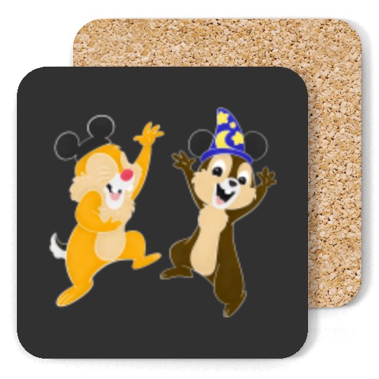 Chip and Dale Coasters, Disney travel Coasters, Chipmunks Coasters, Trip Coasters