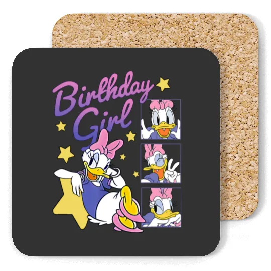 Disney Daisy Duck Birthday Girl Coasters, Disney Daisy Birthday Coasters