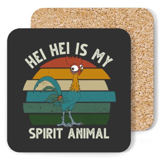 Hei Hei Is My Spirit Animal Coasters Vintage Retro Disney Moana Coasters