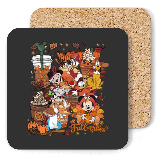 Disney Fall Vibes Coasters, Disney Pumpkin Spice Coasters, Mickey And Friends Fall Coasters