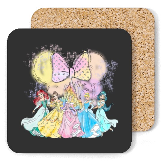 Watercolor Disney Princess Coasters, Retro Disney Princess Coasters