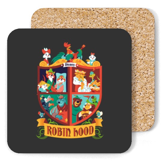 Vintage Disney Robin Hood Coasters, Animal Kingdom Family Matching Coasters