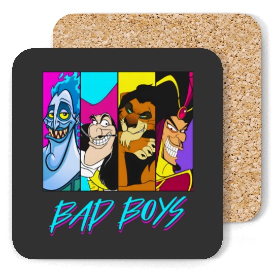 Retro Disney Villains Bad Boy Coasters Hades Captain Hook Scar Jafar Coasters