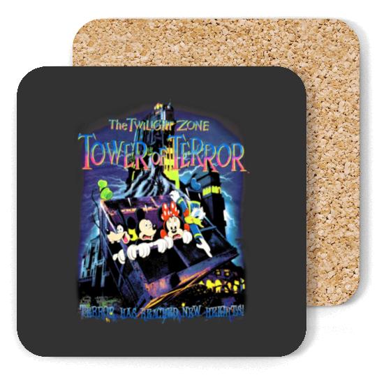 The Twilight Zone Tower Of Terror Color Coasters, Tower of Terror Ride Coasters, Disney Halloween Coasters, Vintage Disney Coasters