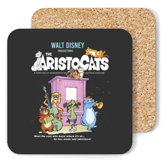 Disney The Aristocats Cats Playing Piano Coasters Unisex Coasters Adult Coasters