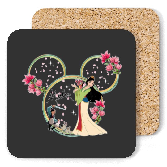 Mulan Princess Coasters, Disney Princess Coasters, Mulan And Mushu Coasters