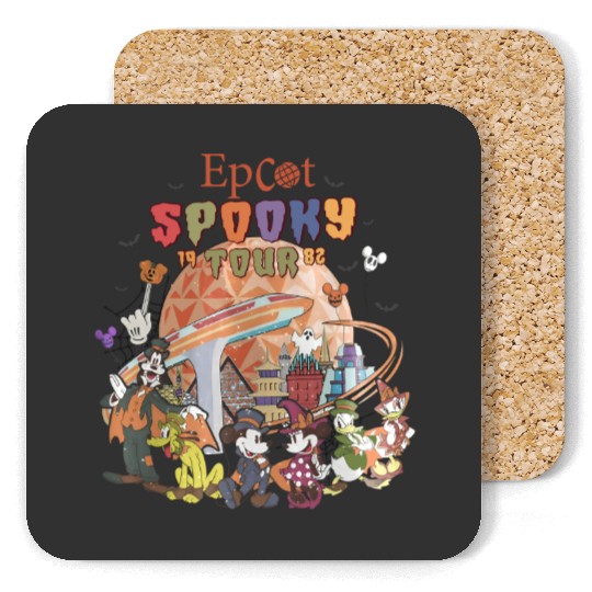 Vintage Epcot Spooky Tour 1928 Unisex Coasters, Disney Epcot Halloween Coasters