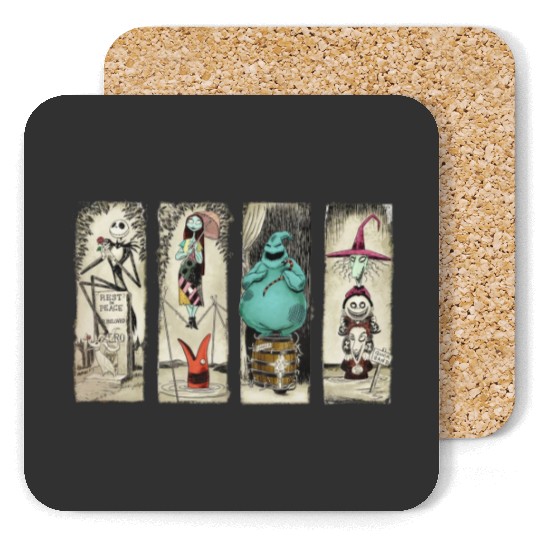 Retro Haunted Mansion The Nightmare Before Christmas Coasters, Disney Halloween  Coasters