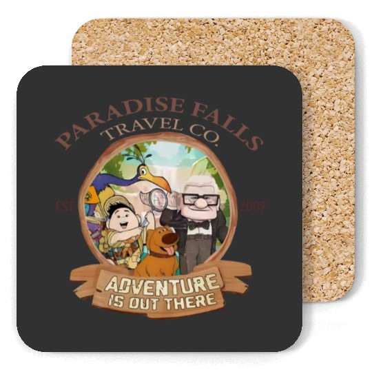 Disney Up Paradise Falls Est 2009 Travel Co. Coasters, Adventure is out there Disney Up Coasters